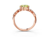Rose gold Fancy Yellow Oval Cut Diamond Cluster Pavé Band with Four-Prong Setting_6