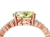 Rose gold Fancy Yellow Oval Cut Diamond Cluster Pavé Band with Four-Prong Setting_7
