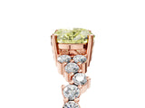 Rose gold Fancy Yellow Oval Cut Diamond Cluster Pavé Band with Four-Prong Setting_8
