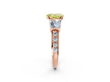 Rose gold Fancy Yellow Oval Cut Diamond Engagement Ring with Baguette Side Stones and Channel Set Band_22