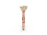 Rose gold Fancy Yellow Oval  Cut Diamond Engagement Ring with Bezel Set Round Side Stones and Prong Setting_49