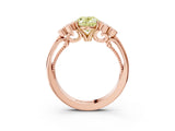 Rose gold Fancy Yellow Oval  Cut Diamond Engagement Ring with Bezel Set Round Side Stones and Prong Setting_50