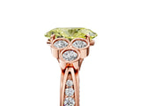 Rose gold Fancy Yellow Oval  Cut Diamond Engagement Ring with Bezel Set Round Side Stones and Prong Setting_52