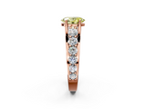 Rose gold Fancy Yellow Oval  Cut Diamond Engagement Ring with Pavé Band and Four-Prong Setting_5