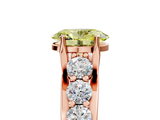 Rose gold Fancy Yellow Oval  Cut Diamond Engagement Ring with Pavé Band and Four-Prong Setting_8