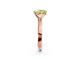 Rose gold Fancy Yellow Oval Cut Diamond Engagement Ring with Side Stone Accents and Four-Prong Setting_14