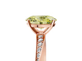 Rose gold Fancy Yellow Oval Cut Diamond Engagement Ring with Side Stone Accents and Four-Prong Setting_17
