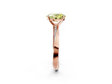 Rose gold Fancy Yellow Oval Cut Diamond Engagement Ring with Side Stone Accents and Four-Prong Setting_62