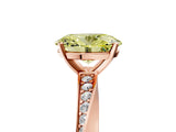 Rose gold Fancy Yellow Oval Cut Diamond Engagement Ring with Side Stone Accents and Four-Prong Setting_65