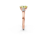 Rose gold Fancy Yellow Oval  Cut Diamond Five-Stone Prong Set White Gold Ring_34