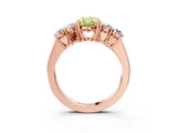 Rose gold Fancy Yellow Oval  Cut Diamond Five-Stone Prong Set White Gold Ring_35