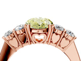 Rose gold Fancy Yellow Oval  Cut Diamond Five-Stone Prong Set White Gold Ring_36