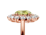 Rose gold Fancy Yellow Oval Cut Diamond Floral Double Halo Engagement Ring with Prong Setting_17