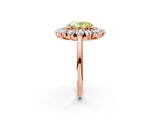 Rose gold Fancy Yellow Oval Cut Diamond Floral Double Halo Engagement Ring with Prong Setting_50