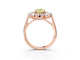 Rose gold Fancy Yellow Oval Cut Diamond Floral Double Halo Engagement Ring with Prong Setting_51