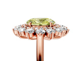 Rose gold Fancy Yellow Oval Cut Diamond Floral Double Halo Engagement Ring with Prong Setting_53