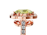 Rose gold Fancy Yellow Oval Cut Diamond Floral Halo Split Shank Prong Setting Ring_5