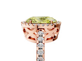 Rose gold Fancy Yellow Oval Cut Diamond Halo Engagement Ring with Pavé Band and Prong Setting_32