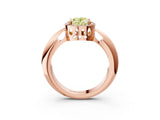 Rose gold Fancy Yellow Oval  Cut Diamond Halo Engagement Ring with Split Shank and Four-Prong Setting_93