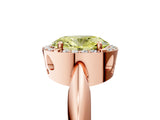 Rose gold Fancy Yellow Oval  Cut Diamond Halo Engagement Ring with Split Shank and Four-Prong Setting_95