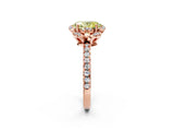 Rose gold Fancy Yellow Oval Cut Diamond Halo Pave Band with Four-Prong Setting_5