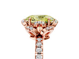 Rose gold Fancy Yellow Oval Cut Diamond Halo Pave Band with Four-Prong Setting_8