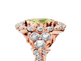 Rose gold Fancy Yellow Oval Cut Diamond Halo Ring with Pavé Band and Four-Prong Setting_46
