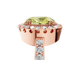 Rose gold Fancy Yellow Oval Cut Diamond Halo Ring with Pavé Band and Prong Setting_5