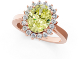 Rose gold Fancy Yellow Oval  Cut Diamond Halo Ring with Round Brilliant Halo and Solitaire Band_102