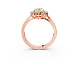 Rose gold Fancy Yellow Oval  Cut Diamond Halo Ring with Round Brilliant Halo and Solitaire Band_104