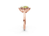 Rose gold Fancy Yellow Oval  Cut Diamond Halo Ring with Solitaire Band and Prong Setting_55
