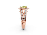 Rose gold Fancy Yellow Oval Cut Diamond Halo Ring with Split Shank Pavé Band and Four-Prong Setting_2