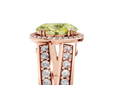 Rose gold Fancy Yellow Oval Cut Diamond Halo Ring with Split Shank Pavé Band and Four-Prong Setting_5