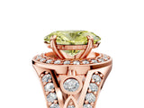 Rose gold Fancy Yellow Oval Cut Diamond Halo Ring with Split Shank and Bezel Accents and Four-Prong Setting_5