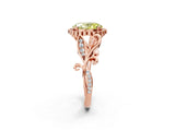 Rose gold Fancy Yellow Oval Cut Diamond Halo Ring with Vintage Split Shank and Four-Prong Setting_39