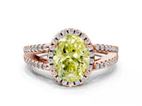 Rose gold Fancy Yellow Oval Cut Diamond Halo Split Shank Engagement Ring_39