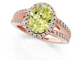 Rose gold Fancy Yellow Oval Cut Diamond Halo Split Shank Engagement Ring_40