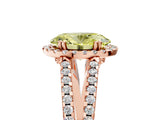 Rose gold Fancy Yellow Oval Cut Diamond Halo Split Shank Engagement Ring_44
