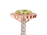 Rose gold Fancy Yellow Oval  Cut Diamond Milgrain Floral Halo Engagement Ring with Pavé Band_20