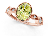 Rose gold Fancy Yellow Oval  Cut Diamond Milgrain Marquise Band with Prong Setting_4