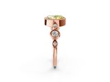 Rose gold Fancy Yellow Oval  Cut Diamond Milgrain Marquise Band with Prong Setting_5