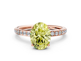 Rose gold Fancy Yellow Oval  Cut Diamond Pavé Band Ring with Four-Prong Setting_23