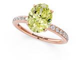 Rose gold Fancy Yellow Oval  Cut Diamond Pavé Band Ring with Four-Prong Setting_24