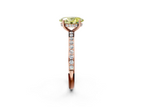 Rose gold Fancy Yellow Oval  Cut Diamond Pavé Band Ring with Four-Prong Setting_25