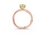 Rose gold Fancy Yellow Oval  Cut Diamond Pavé Band Ring with Four-Prong Setting_26