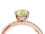 Rose gold Fancy Yellow Oval  Cut Diamond Pavé Band Ring with Four-Prong Setting_27
