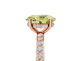 Rose gold Fancy Yellow Oval  Cut Diamond Pavé Band Ring with Four-Prong Setting_28