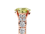 Rose gold Fancy Yellow Oval  Cut Diamond Pavé Band Solitaire with Four-Prong Setting_20