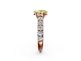Rose gold Fancy Yellow Oval  Cut Diamond Pavé Band Solitaire with Four-Prong Setting_5
