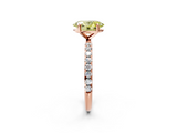 Rose gold Fancy Yellow Oval  Cut Diamond Pavé Band Solitaire with Four-Prong Setting_5